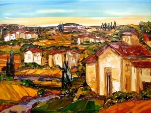 Maya Eventov Tuscan Landscape 30x40 SOLD