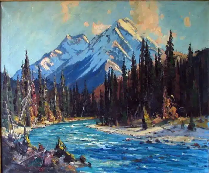 Panabaker Spray River and Goat Mountain Banff 24x30
