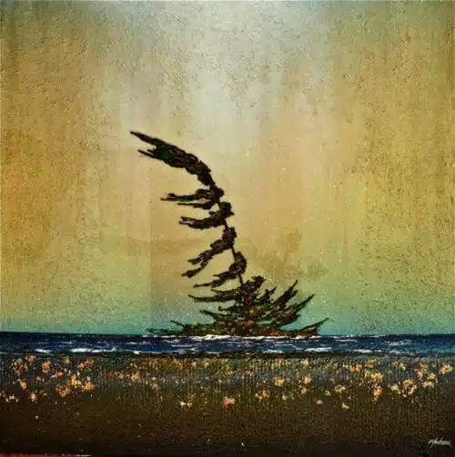 Ed Ambros Wind Blown on the Lake 36x36