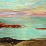l An Evening in Nantucket – original oil on canvas by Jean Marshal, 23″ × 40″
