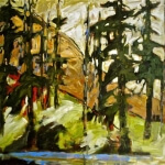 Joan Armour Pines by Pond 40x48
