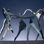 Boris Kramer Dancing Family with Four Children Steel