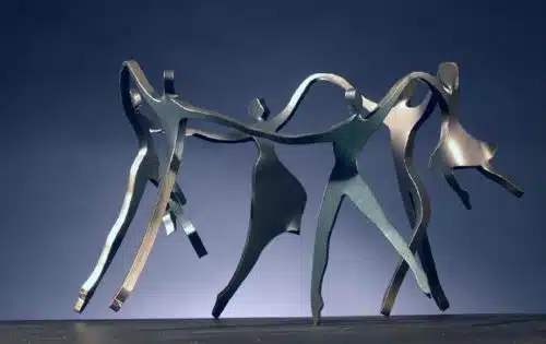Boris Kramer Dancing Family with Four Children Steel