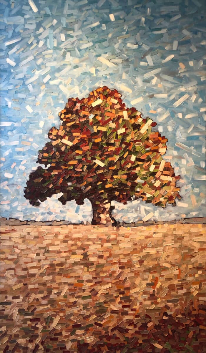 Good Day Tree 2 – original oil on canvas by David Grieve, 70″ × 40″