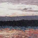 Sunset Lake 7 – original oil on canvas by David Grieve, 40″ × 40″