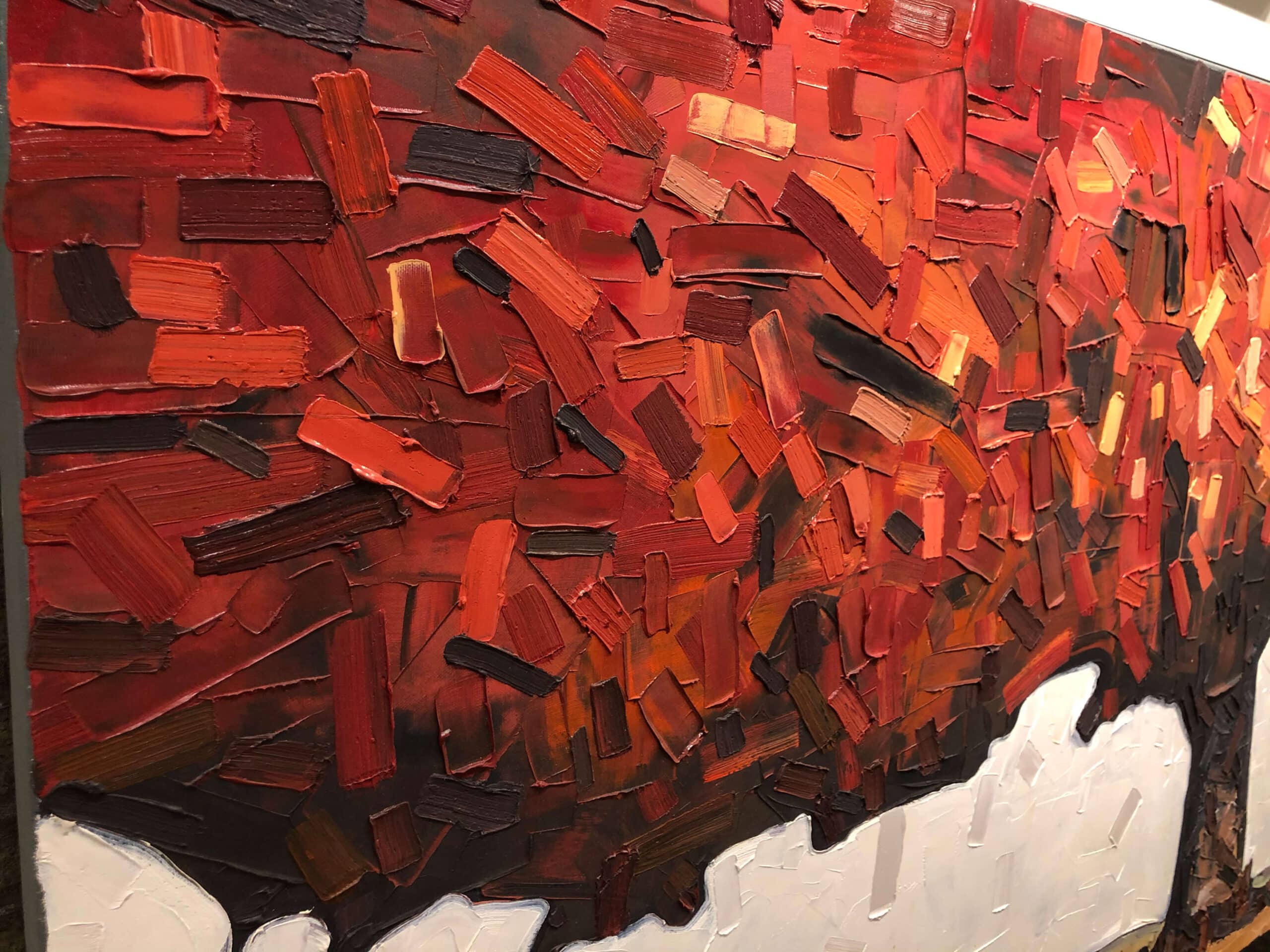 Under Tree 3 – original oil on canvas by David Grieve, 30″ × 60″