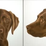 Gretta Gibney Mug Shots Chocolate Lab Pair 24x24