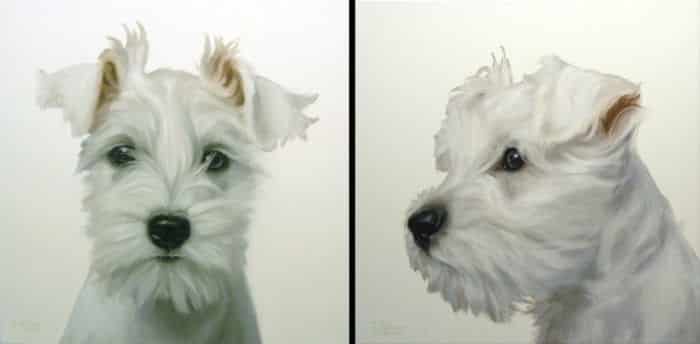 Gretta Gibney Mug Shots Shots Terrier Pair 24x24