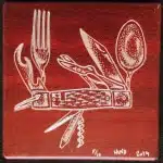 Essentials 5 Rust – original reclaimed aluminum by Dave Hind, 8″ × 8″