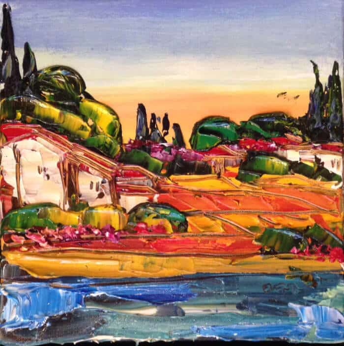 Tuscan 9 Mini – original acrylic on canvas by Maya Eventov, 12″ × 12″