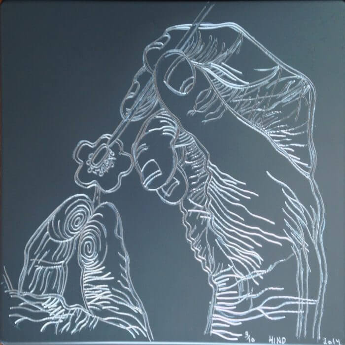 Dave Hind Pollinators 3 Gray 11.75x11.75