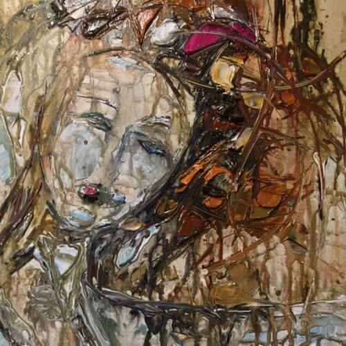 Abstract 2 Nude 48×30 SOLD – original acrylic on canvas by Maya Eventov, 48″ × 30″