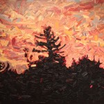 David Grieve Sunset Tree Tops 8 36x60