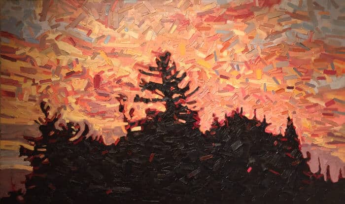 David Grieve Sunset Tree Tops 8 36x60