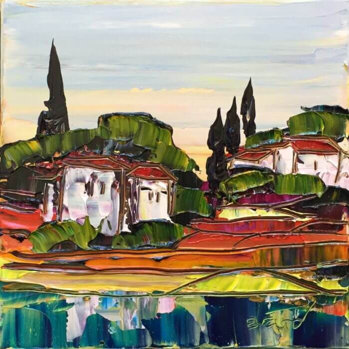 Tuscan 10 Mini – original acrylic on canvas by Maya Eventov, 12″ × 12″