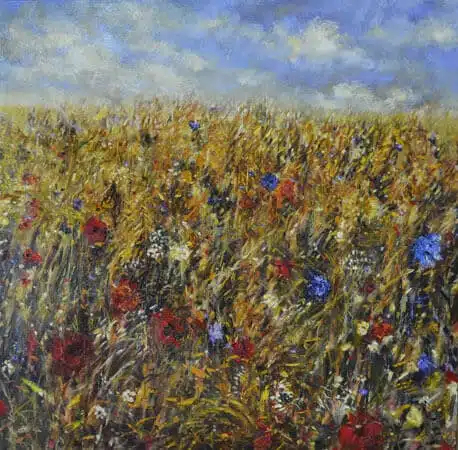 Fiona Hoop Field of Wildflowers 40x40