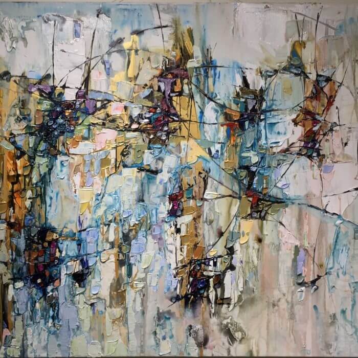 Abstract 3 – original acrylic on canvas by Maya Eventov, 40″ × 60″