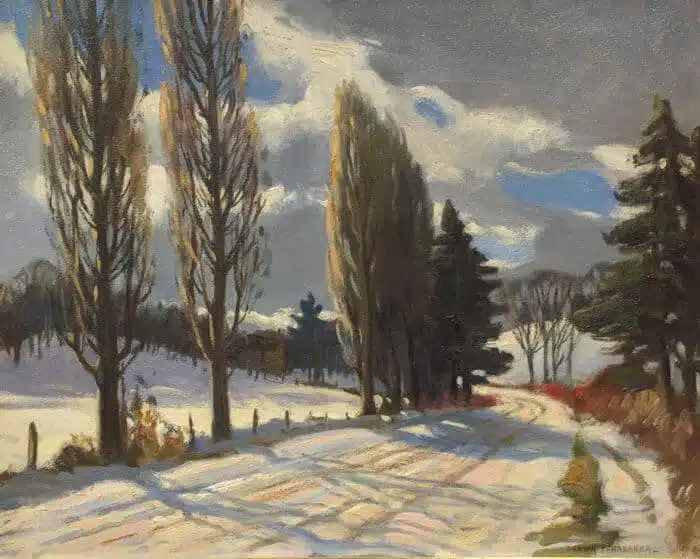 Frank Panabaker Ontario Snowy Road 16x20