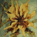 Ann Willsie Yellow on Blue Beek 16X16