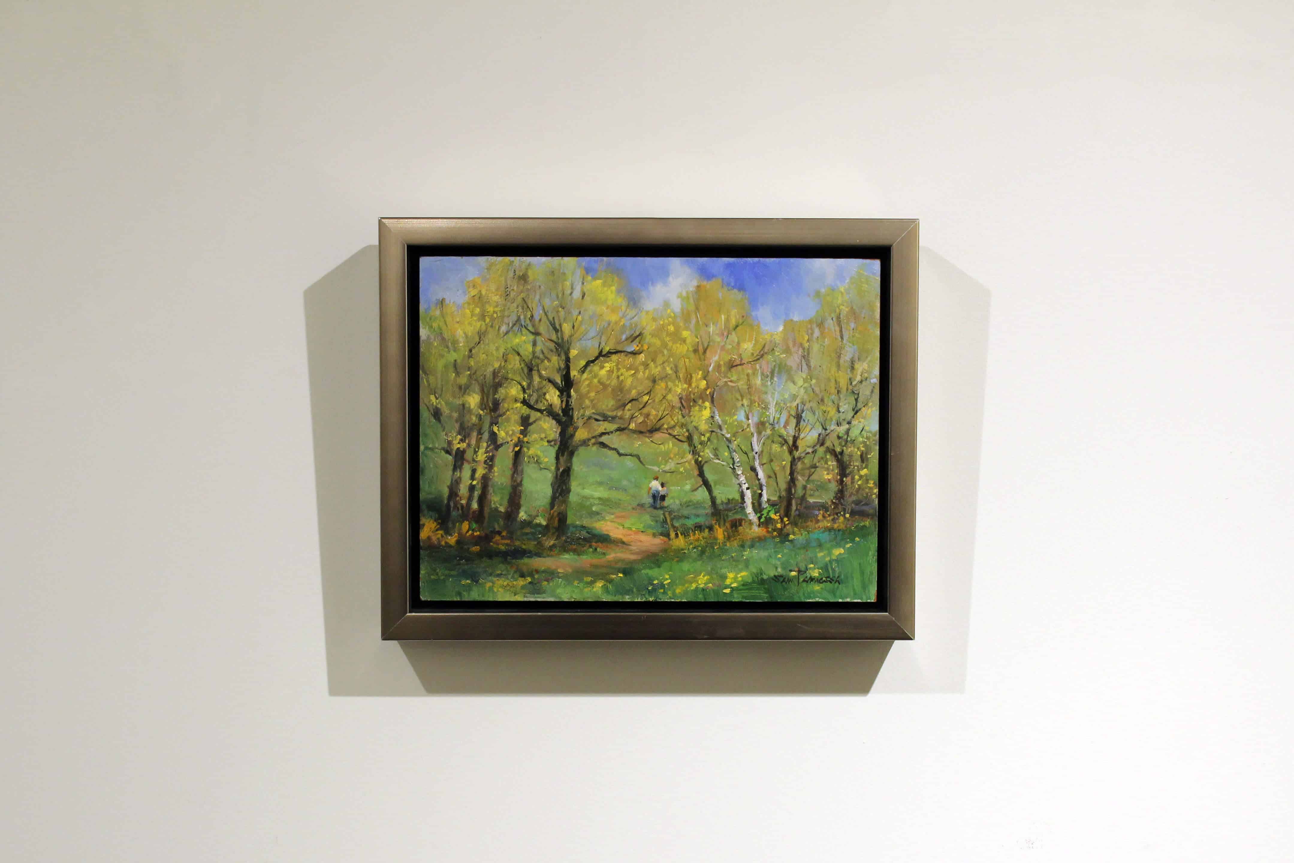 Afternoon Walk – original oil on panel by Sam Paonessa, 9″ × 12″