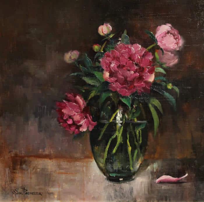 Sam Paonessa Pink Peonies 18X18
