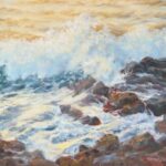 Golden Glow – original oil on canvas by Robert Amirault, 16″ × 20″