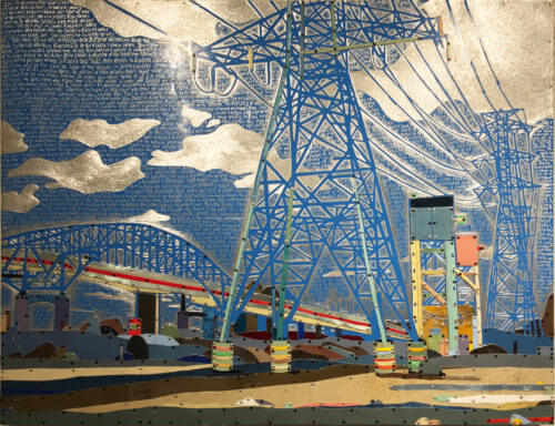 David Hind Skyway Towers 40x50