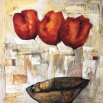Peter Markov Abstract Red Tulips II 36x36