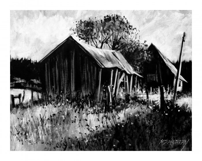 RD Murray Old Barn BW 16x20