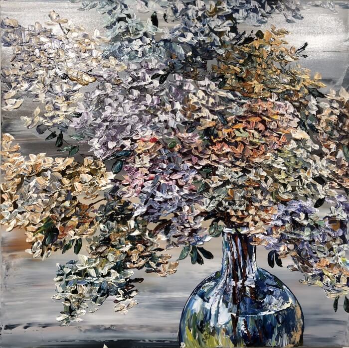 Maya Eventov Floral Hydrangea and Vase 36×36