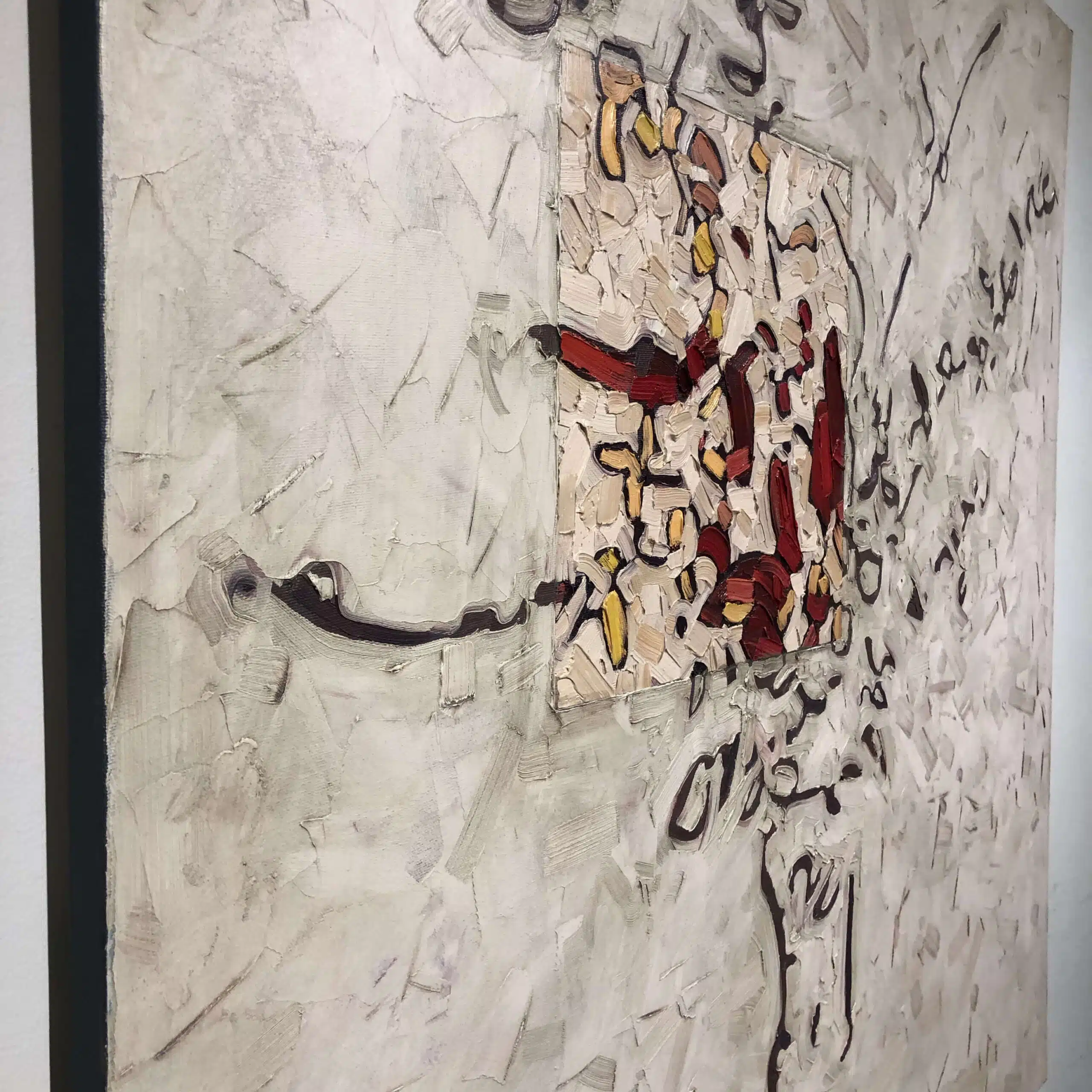 Spot of Red – original oil on canvas by David Grieve, 36″ × 36″