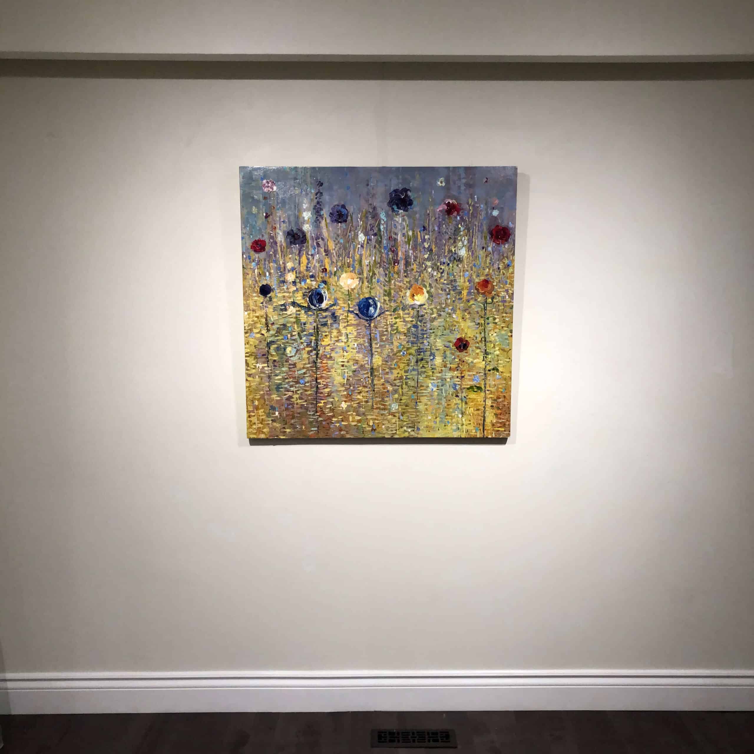 Flowers Afield 20 – original acrylic on board by Fiona Hoop, 36″ × 36″