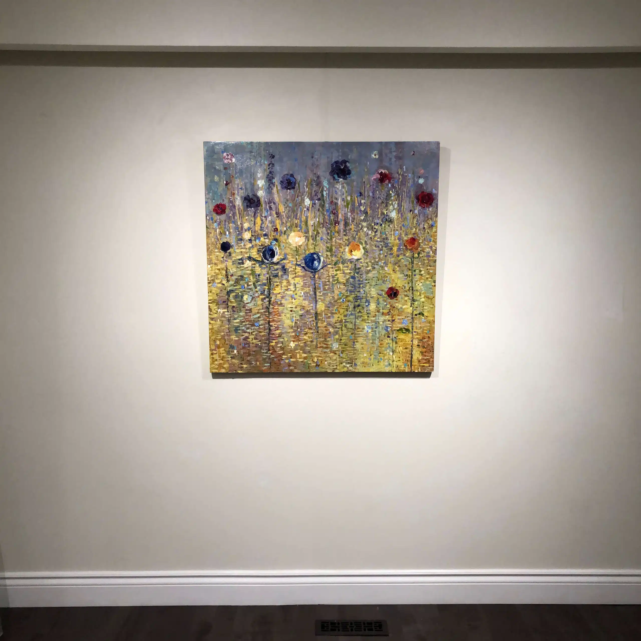 Flowers Afield 20 – original acrylic on board by Fiona Hoop, 36″ × 36″