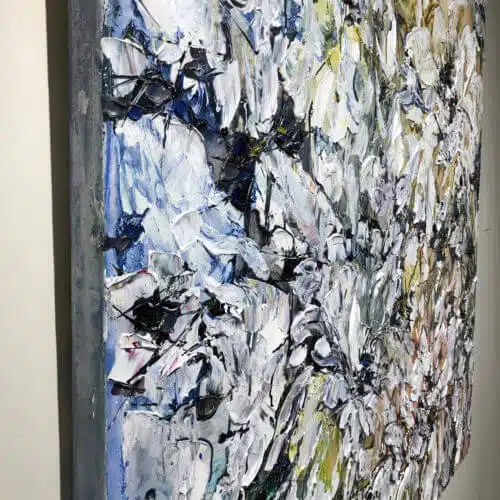 Maya Eventov Abstract White Flowers 48x48 Detail1