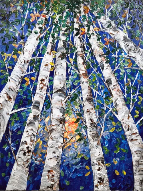 Maya Eventov Birch Looking Up Forests Glow 2 48x36