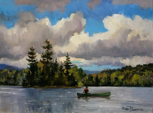 Greens of Summer – original oil on canvas by Sam Paonessa, 12″ × 16″