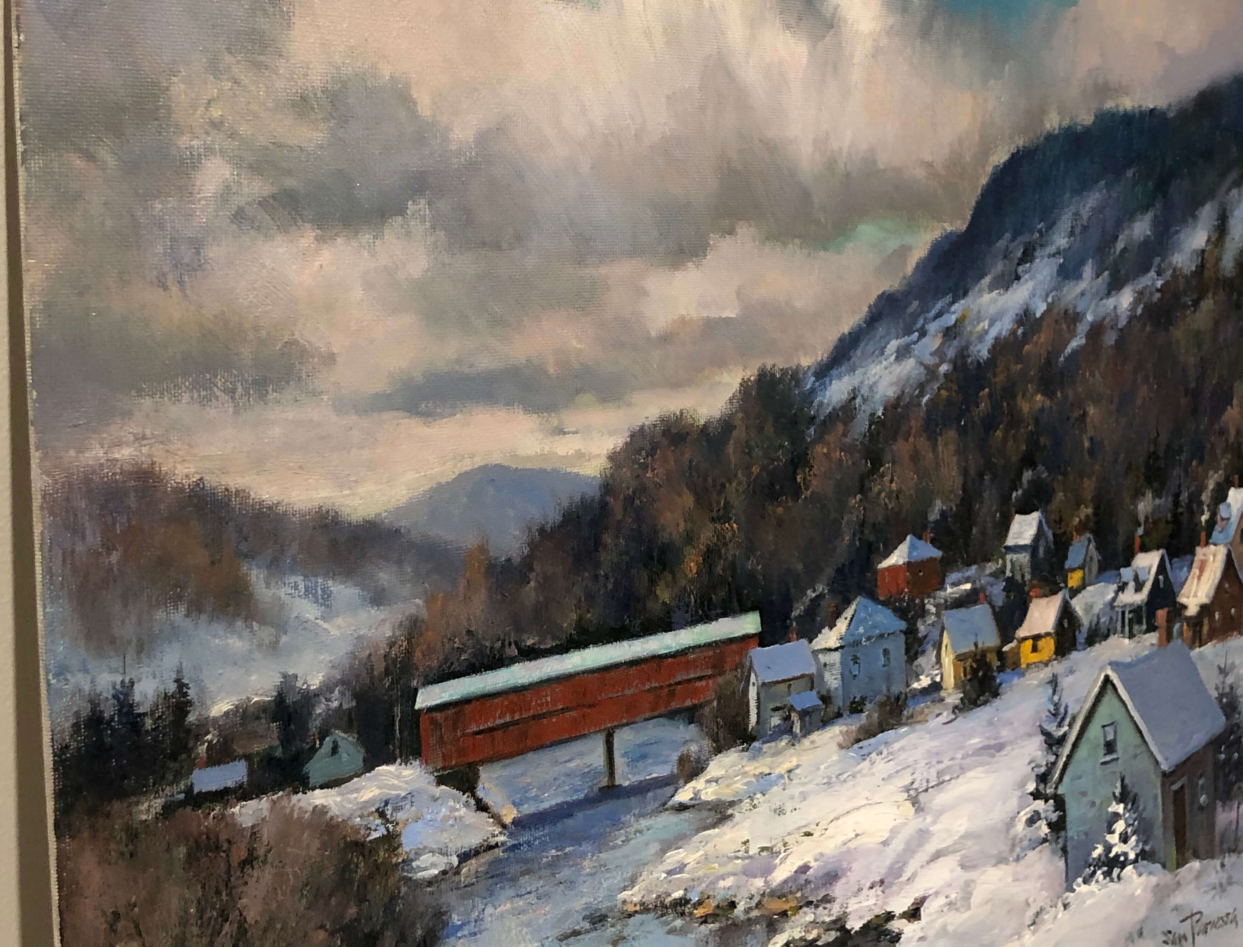 Pont Fauborg Lanse St Jean – original oil on panel by Sam Paonessa, 16″ × 20″