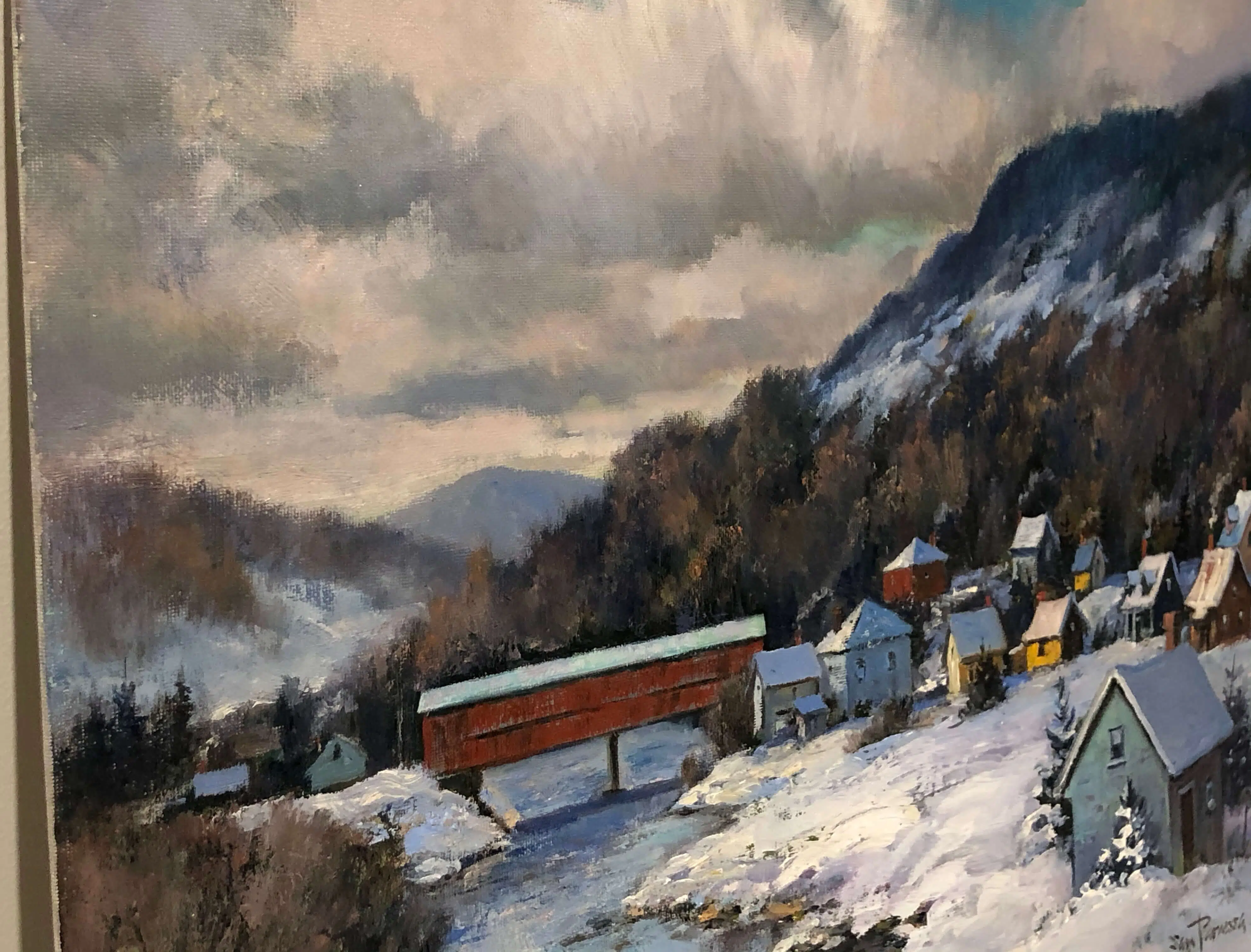 Pont Fauborg Lanse St Jean – original oil on panel by Sam Paonessa, 16″ × 20″