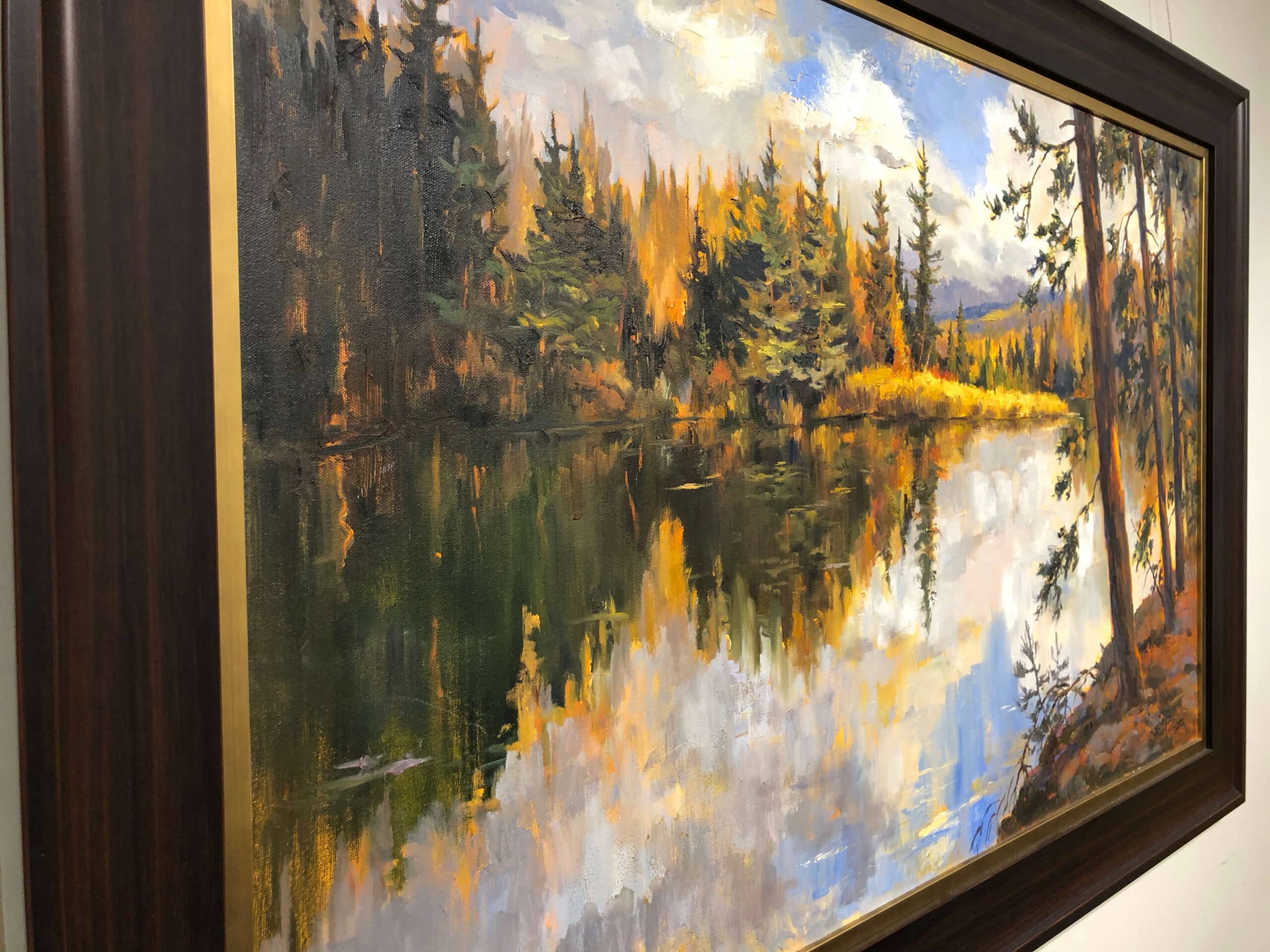 September Madawaska – original oil on canvas by Sam Paonessa, 24″ × 40″