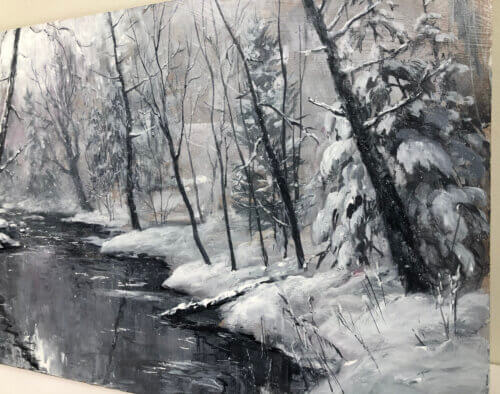 Sam Paonessa Snowy Silence 12x24 Detail2
