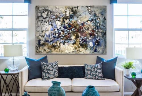 Abstract 3 – original acrylic on canvas by Maya Eventov, 48″ × 72″