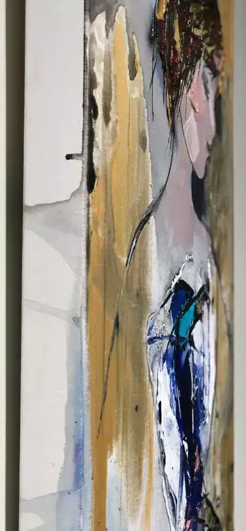 Ballerina 1 40×12 L – original acrylic on canvas by Maya Eventov, 40″ × 12″