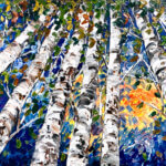 Maya Eventov Birch Looking Up Forests Glow 30x60