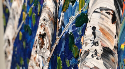 Maya Eventov Birch Looking Up Forests Glow 30x60 Detail3