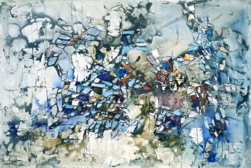 Abstract 3 – original acrylic on canvas by Maya Eventov, 48″ × 72″