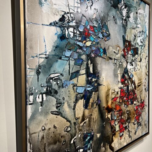 Maya Eventov Abstract V 48×48 Framed D1