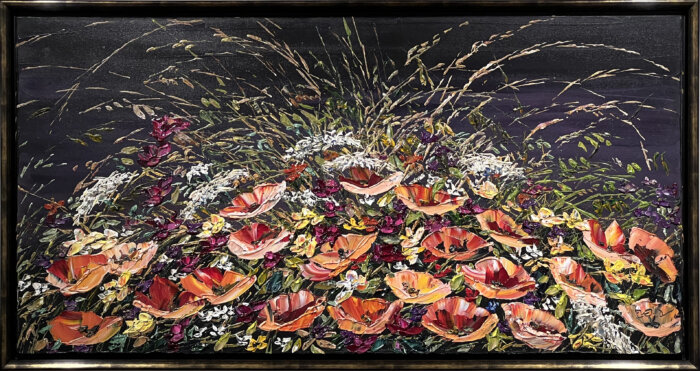 Maya Eventov Floral Poppies In Bloom 24x48