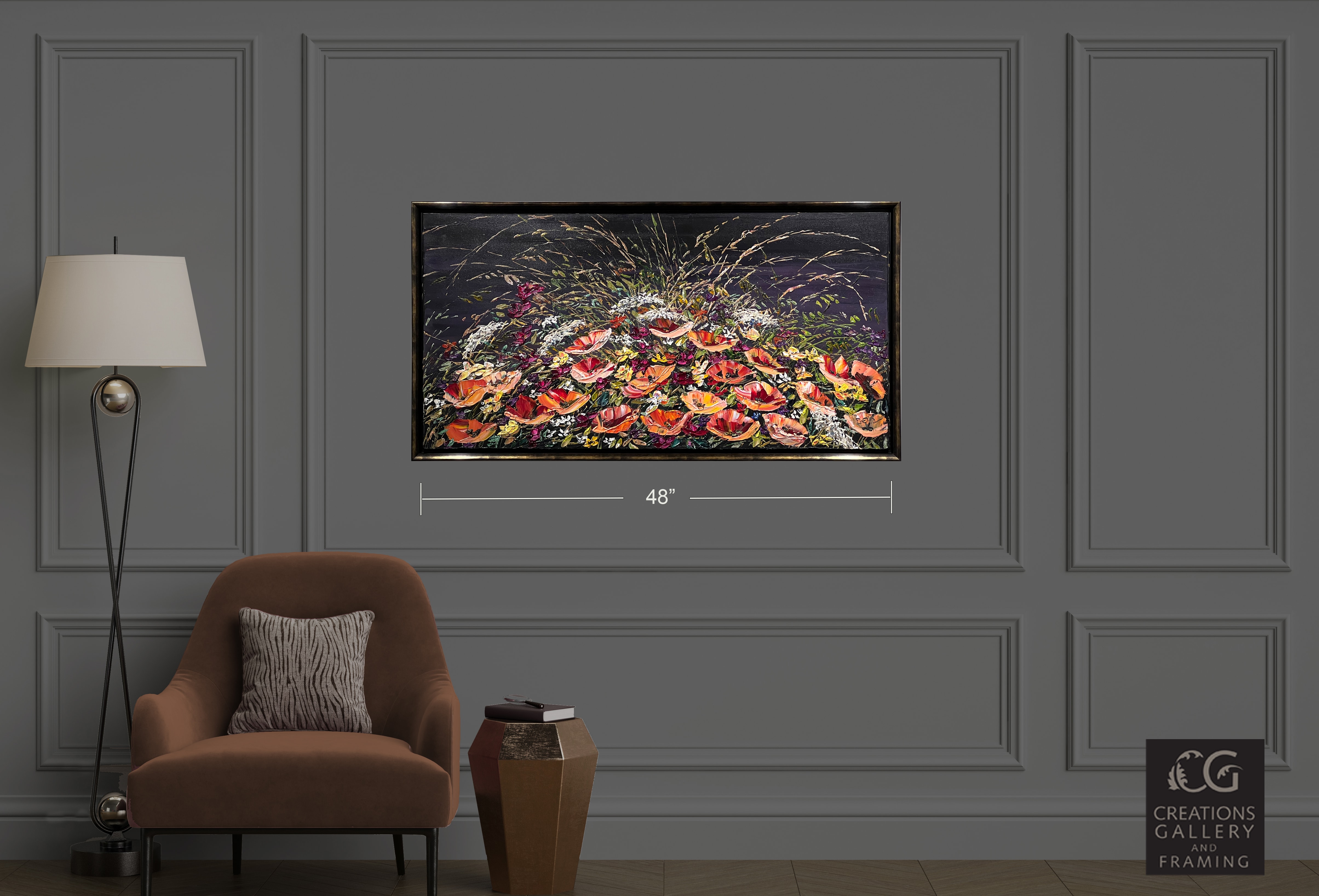 Maya Eventov Floral Poppies In Bloom 24x48 Room V6