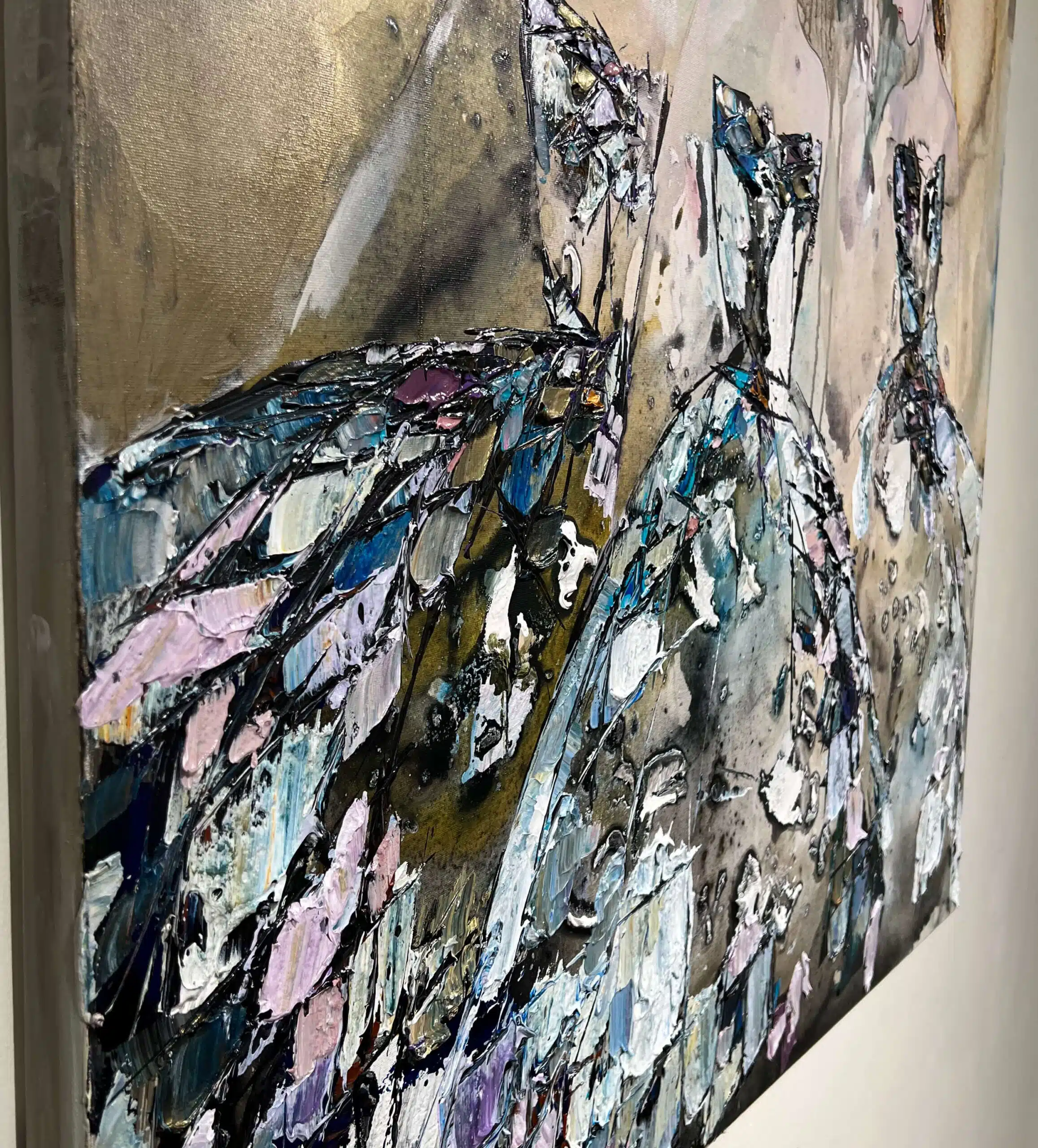 Abstract Ballerina Dancers 4 – original acrylic on canvas by Maya Eventov, 40″ × 40″