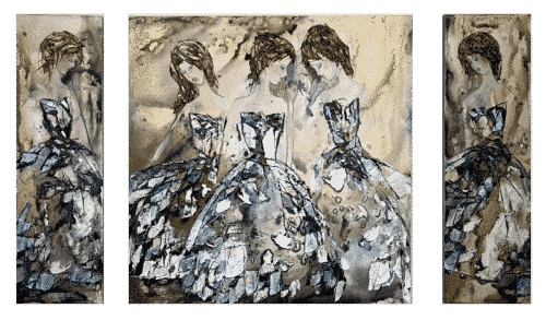 Maya Eventov Abstract Ballerina Dancers Set of 3